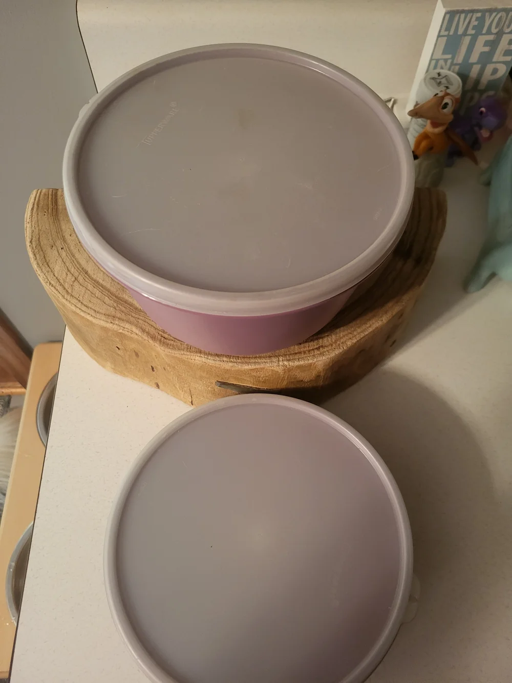 Vintage Tupperware Purple Bowls - 2 Bowls With Lids- Styles:1701-10 And 1699-3
